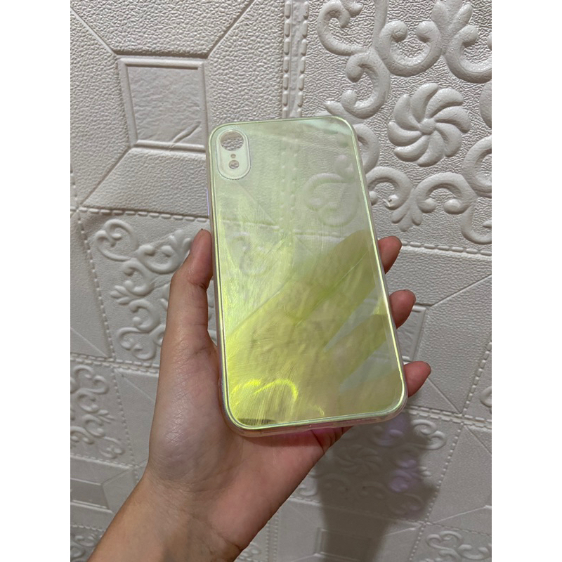 Prelove Case Iphone XR Hologram warna kuning mix biru