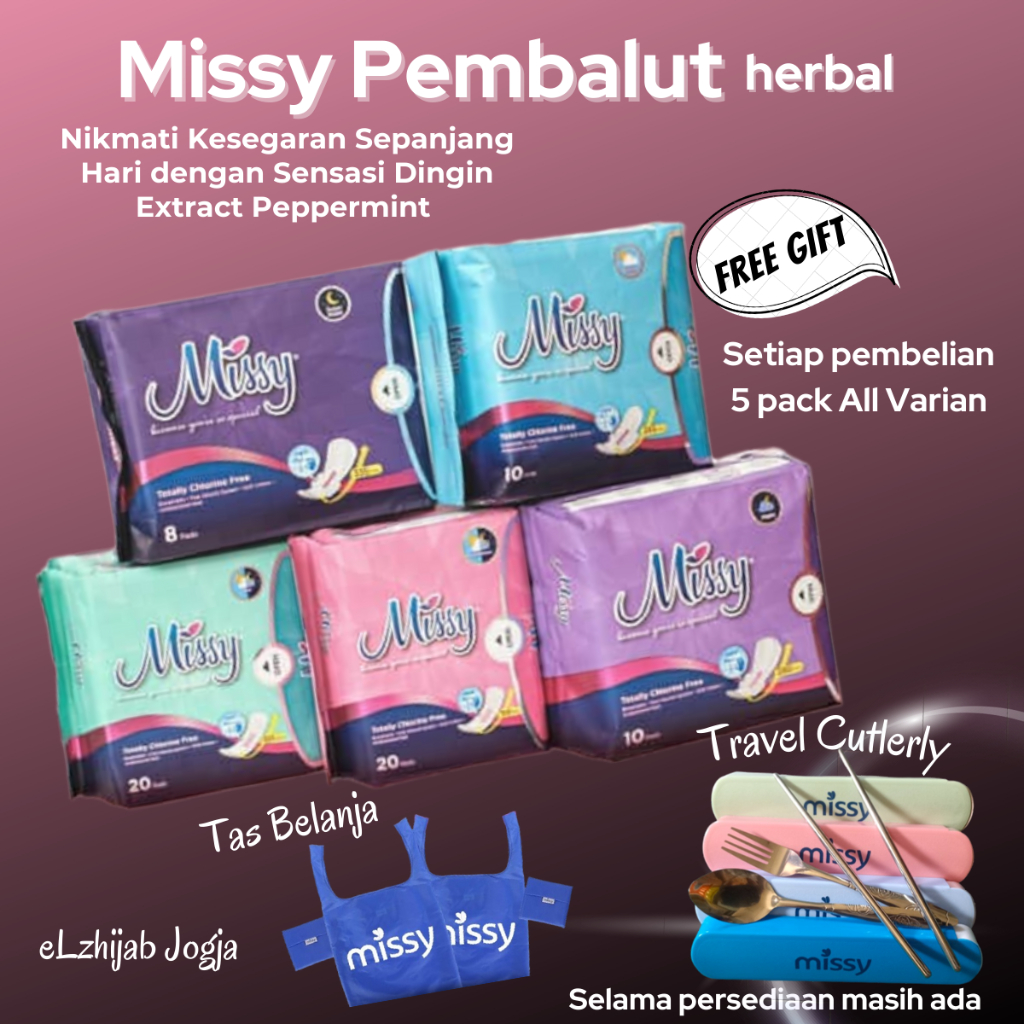 Missy Pembalut Kesehatan / Missy Pembalut Herbal / Pembalut MISSY SUPER NIGHT / Pembalut HERBAL Kese