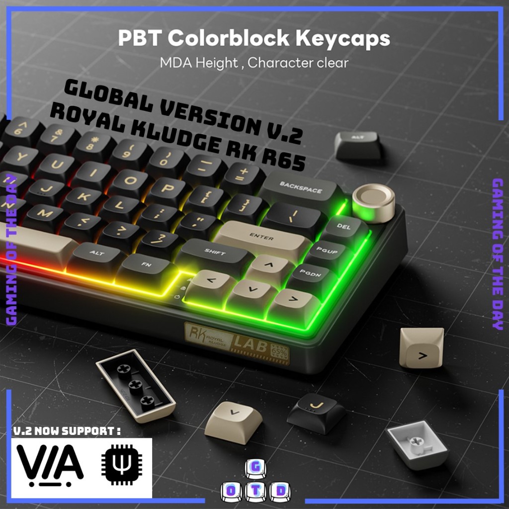 Royal Kludge RK R65 Knob 65% Gasket Mechanical Keyboard Hotswapable