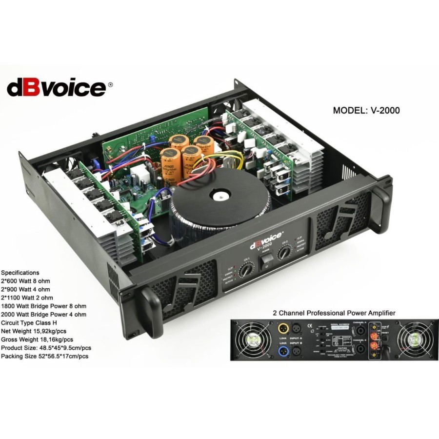 Power dB Voice V 2000 Original Amplifier dBVoice V2000 Class H