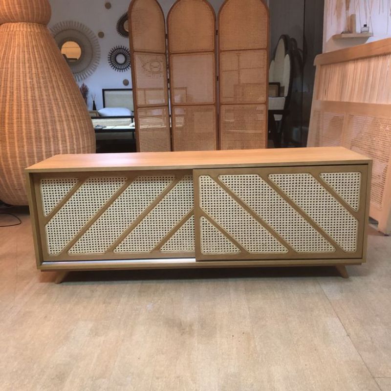 bufet tv retro rotan minimalis modern scandinavian vintage jadul antik kayu jati Jepara meja tv side