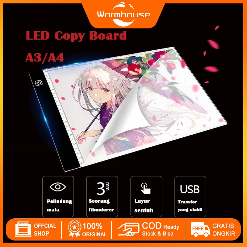 [Cod]A2/A3/A4/A5 LED Drawing Tracing Board Stensil Board Papan Jiplak Gambar LED Anak Dewasa Copy Bo