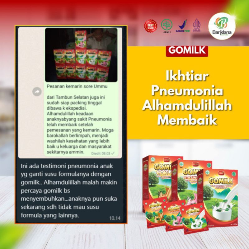 

Gomilk Susu Kambing Etawa Plus Herbal Untuk Pneumonia