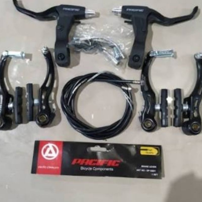 SET REM V BRAKE SEPEDA BESI MERK Pacific MTB BMX MINION PIVOT