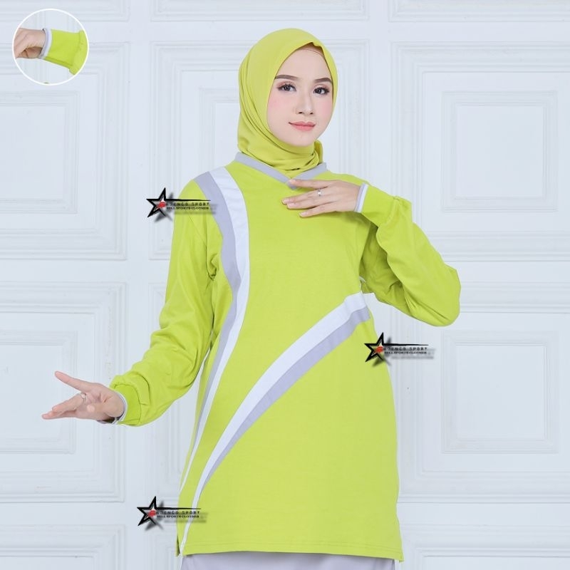 Baju Olahraga Senam Tunik Muslimah / Atasan Kaos Olahraga Senam Tunik Syar'i