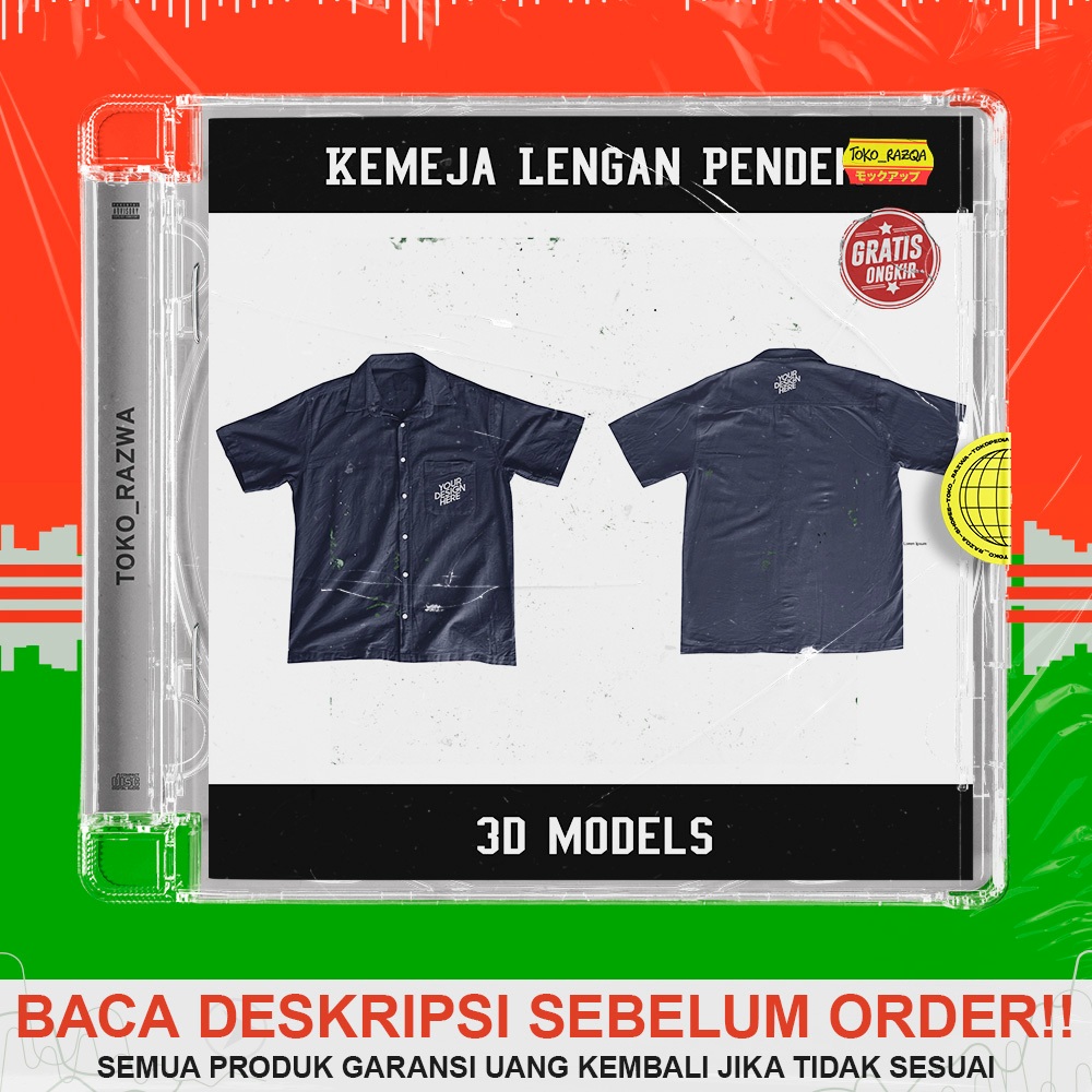 Photoshop Mockup - Kemeja Lengan Pendek - Short Sleeve - 200624