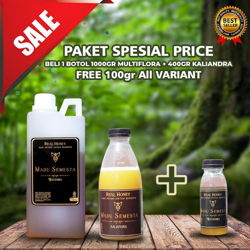 

Madu Semesta - Paket Bundling Madu Multiflora 1kg + Kaliandra 400gr