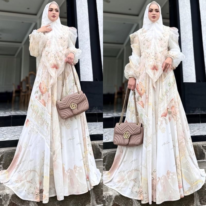 Angela Raya Mom Ibu Series Syari Putih Umroh Haji by Alya hss