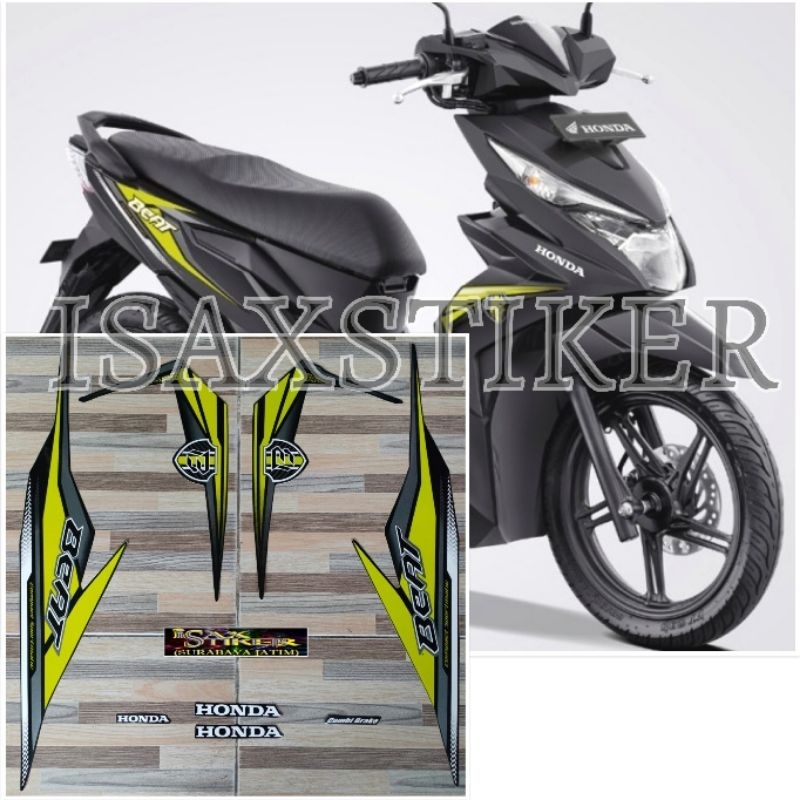 striping original Honda beat hijau hitam tahun 2019