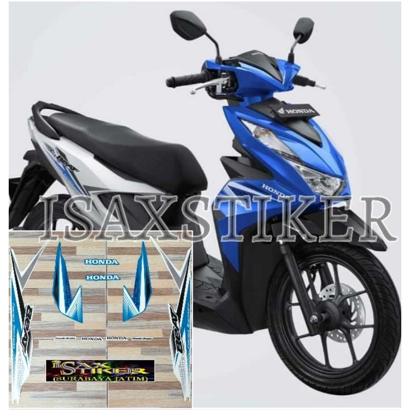 striping original Honda beat cbs biru putih tahun 2020