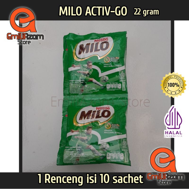 

Milo 1 renceng isi 10 sachet / Milo Active Go 22 Gram HALAL