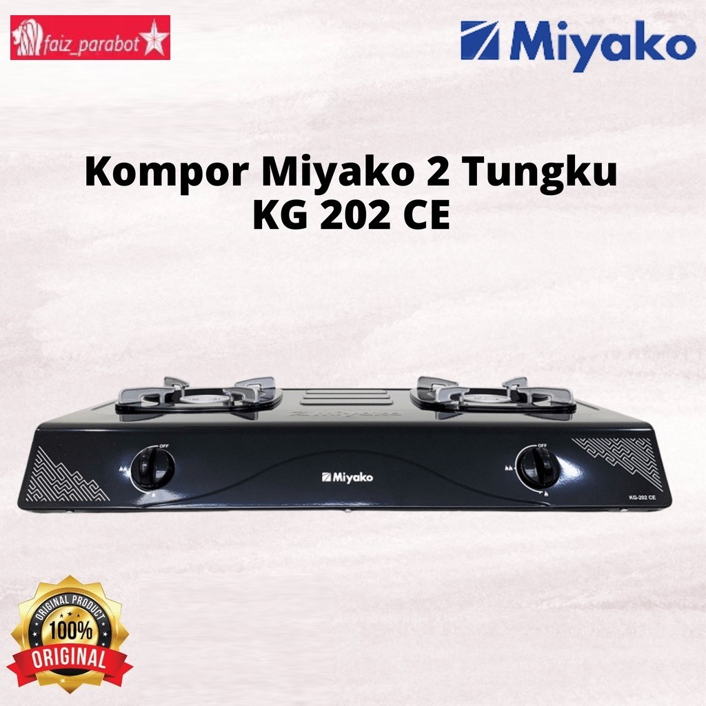 MIYAKO KOMPOR GAS 2 TUNGKU STAINLESS KG-202 CE / KG 202 CE