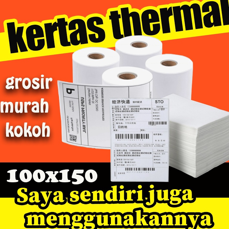 

KODE A73W kertas thermal 1x15 Sticker Label ISI 5 pcs Label Kertas Tidak Luntur Lem Kuat mura