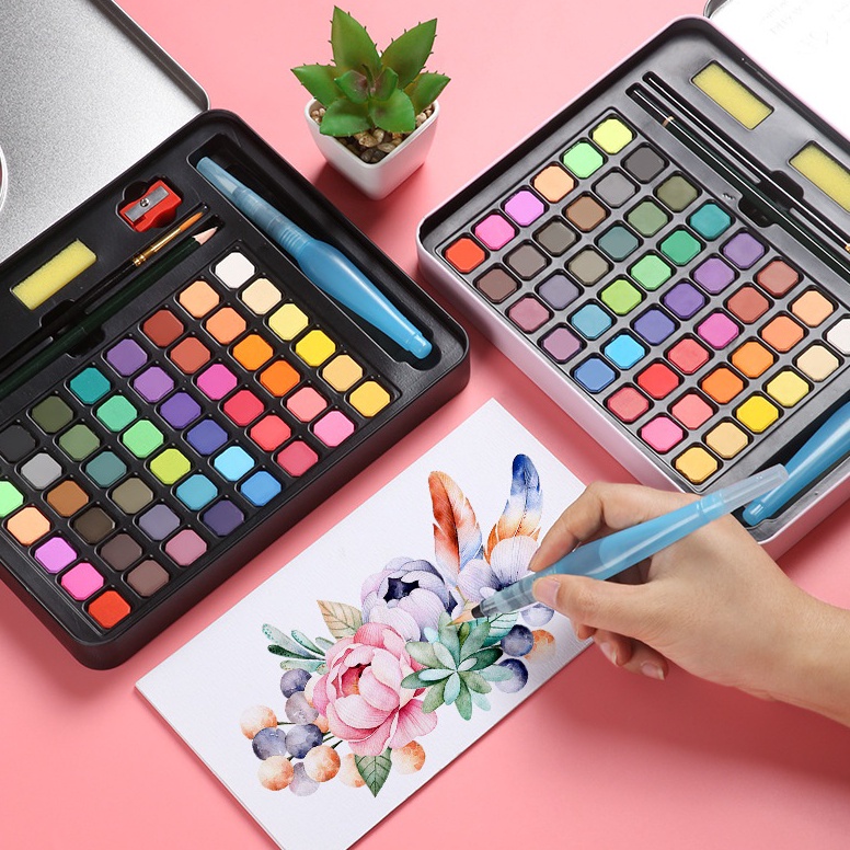 

KODE E4H GU Cat Air Watercolor Set 36 dan 48 Warna Water Color Cat Air Lukis Set Sudah Termasuk Kuas dan Kertas Gambar
