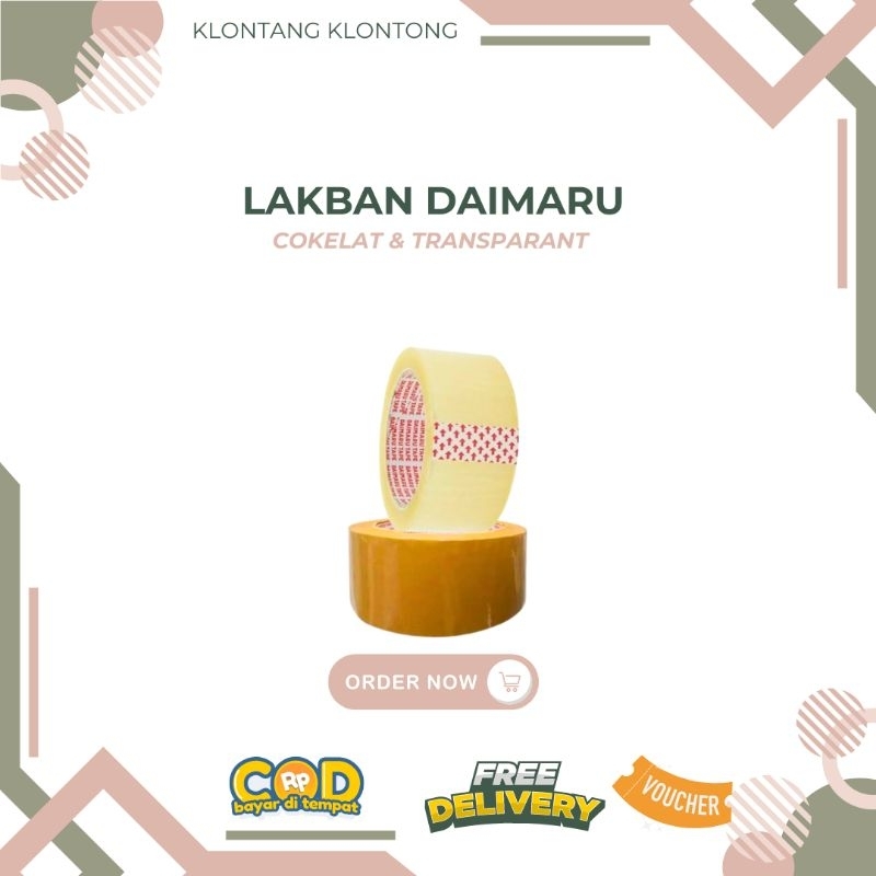 

Lakban Daimaru Opp Transparant / Cokelat Tape 48mm×90 Yard