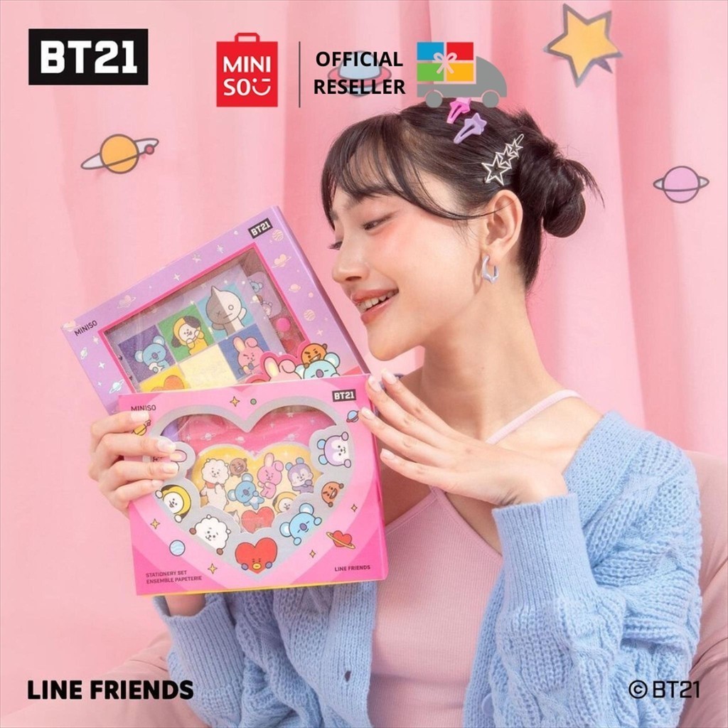 

MINISO x BT21 Collection LOOSE -LEAF BOOK SET / STIKER PINK