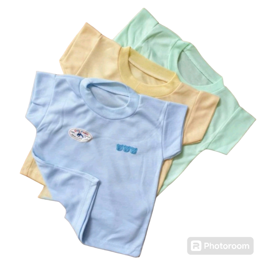 Bigsale  3pc oblong bayi merk dolphin // oblong bayi lengan pendek polos m l xl