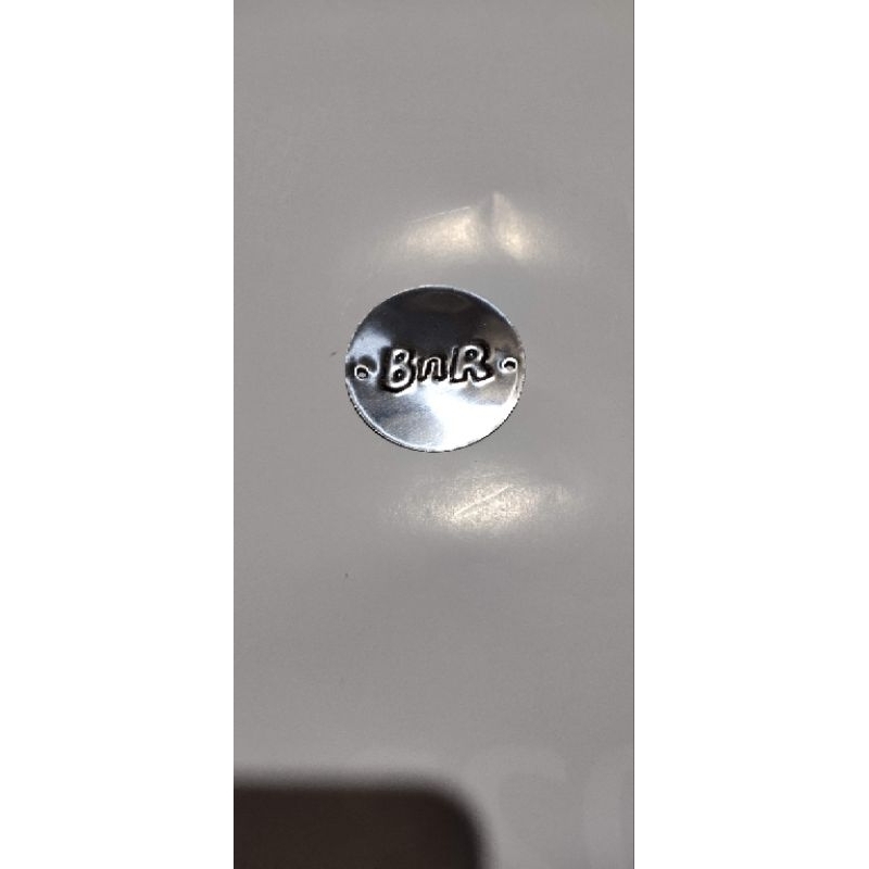 Plat logo BnR bulat silver satuan original bnr