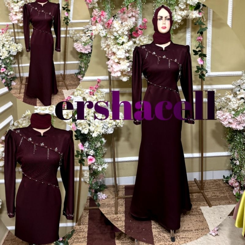 gaun pesta bahan maxmara silk gaun terbaru gaun shafana