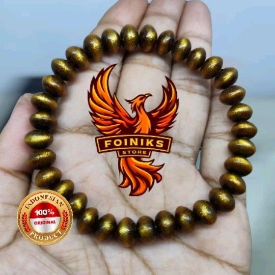 Gelang tasbih akar bahar tunggal taliarus warna emas asli 100% original