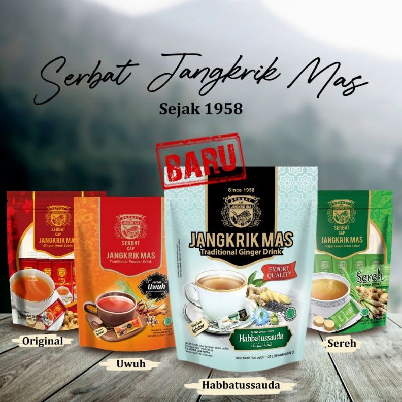 

DISKON BESAR SERBAT JANGKRIK MAS WEDANG JAHE UWUH SEREH HABATUSAUDA MINUMAN HERBAL MURAH