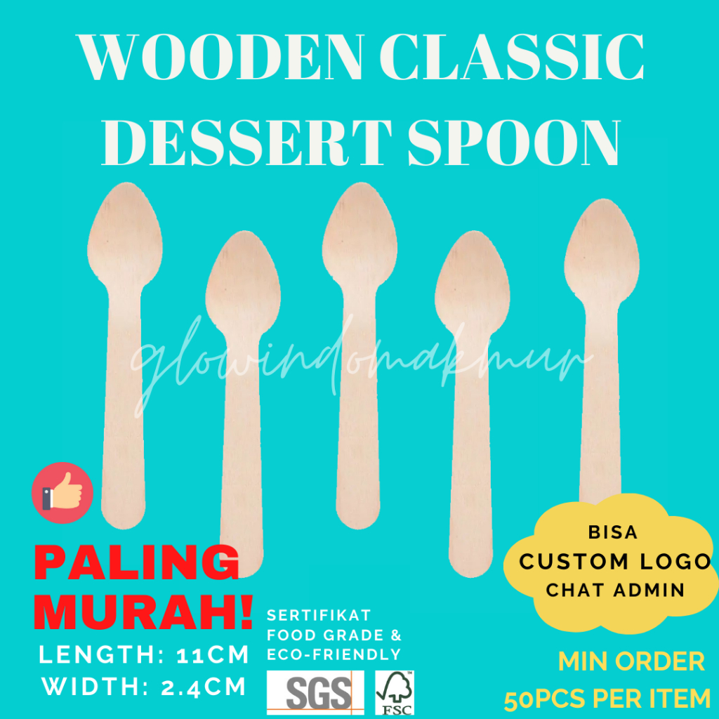 Sendok Dessert Kayu Sendok Kayu Kecil Sendok Kayu Mini Garpu Kayu Spork Kayu Spork Mini