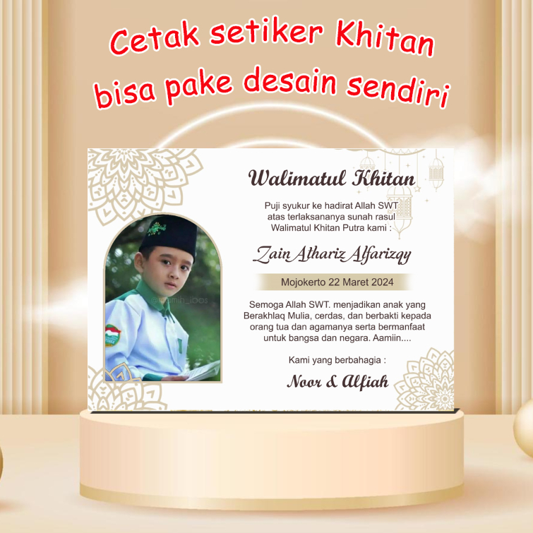 

cetak Kartu Khitan / Setiker Kartu label Tasyakuran Aqiqoh, Kelahiran anak, khitanan dan lain w8