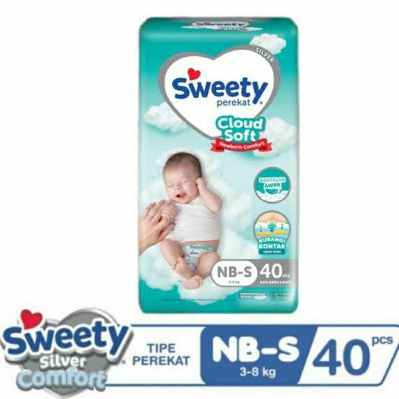 Termurah Sweety Silver Comfort Cloud Soft NewBorn NB S 40. Popok Perekat. Baby Diapers. Pampers Bayi