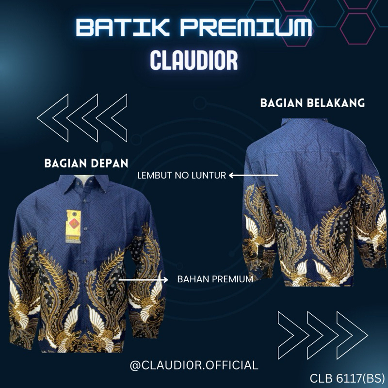 Kemeja Batik Panjang Claudior Bigsize Original 100%  CLB6117(BS)