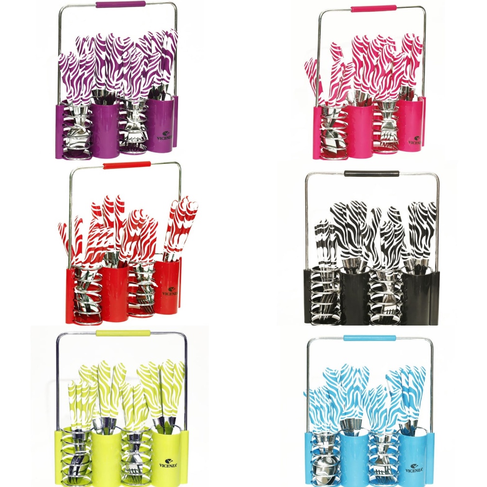 KODE V8E PROMO VICENZA ORIGINAL v242c sendok dan garpu set motif zebra sendok makan sendok teh stain