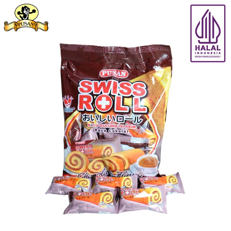 

PUSAN SWISS ROLL BOLU GULUNG ISI KRIM RASA COKELAT / STROBERI / KELAPA PANDAN 320gr ISI 20pcs