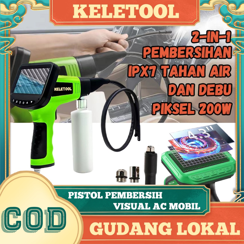 【In Stok Lokal】Pembersihan AC Mobil - Alat Cuci Mobil untuk Evaporator | Pistol Pembersih Visual & E