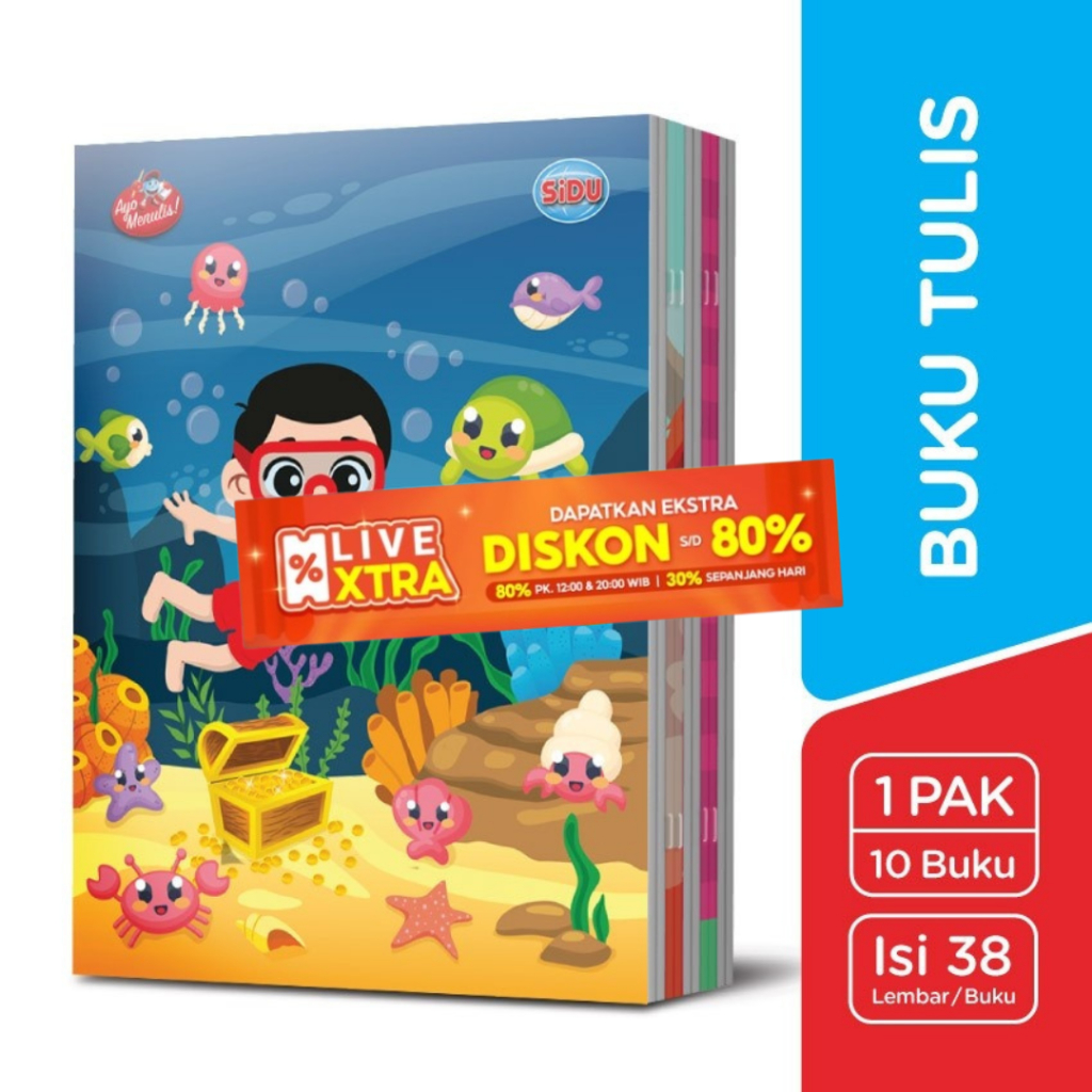 

TBMO BUKU TULIS EB 38 SIDU PACK ISI 10 / BUKU TULIS SINAR DUNIA