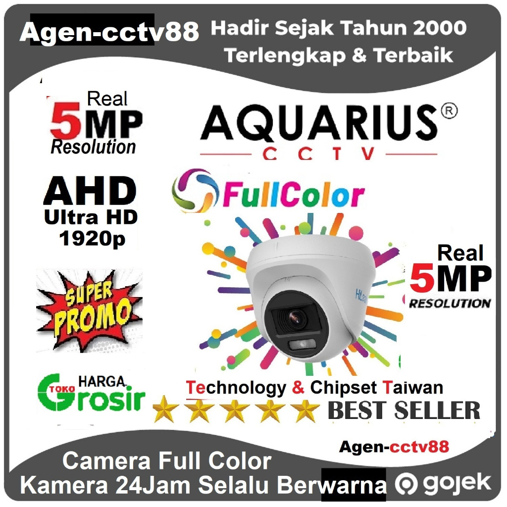 Kamera / CCTV 5MP Indoor / Colorvu AQUARIUS Full Color 24Jam Selalu Berwarna Harga Lagi Promo Agen-c