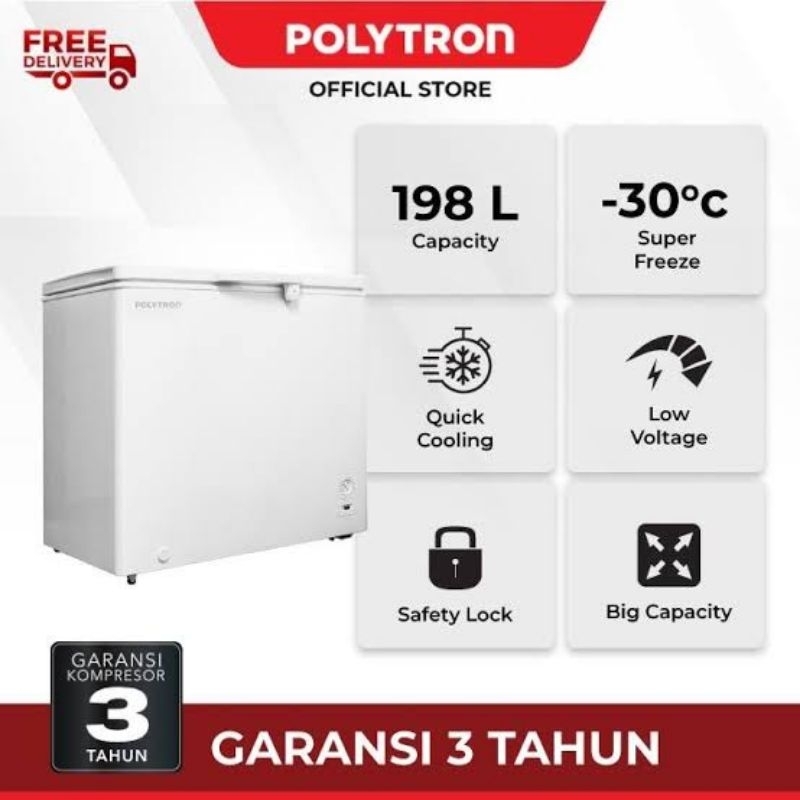 Chest Freezer POLYTRON PCF 218 Freezer Box 200 Liter