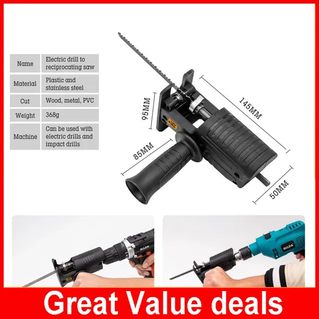 Gergaji Mesin Adapter Reciprocating Jsaw /Bor Tangan Konektor Gergaji