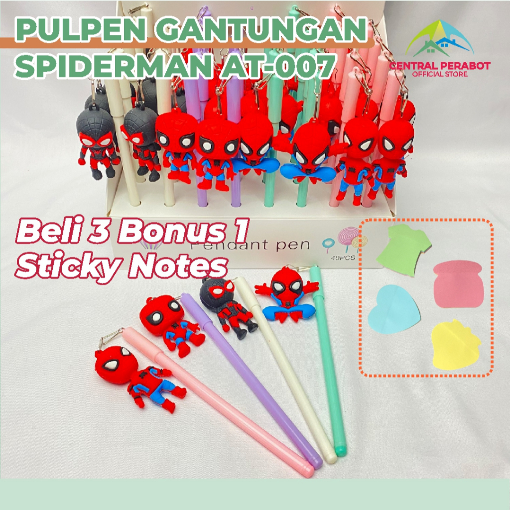 

Pulpen Gel Gantungan Karakter Spiderman Karet Bolpoin Gel AT-007