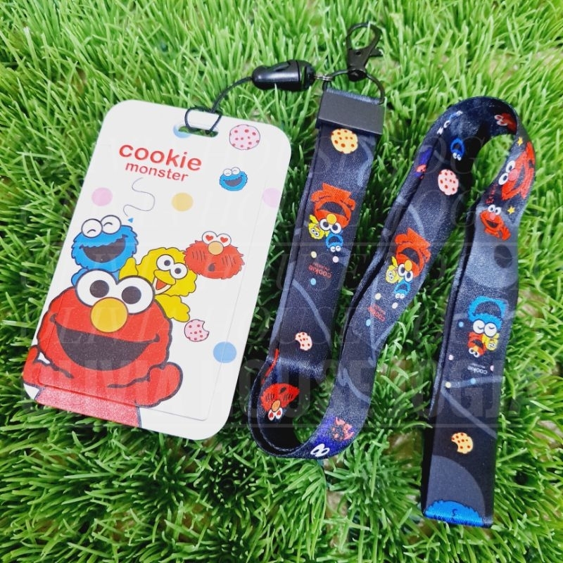 

ID Card Holder Elmo Birdie Tali Lanyard Card Holder Cookie Mon Name Tag Sesame Street Tali Pengait