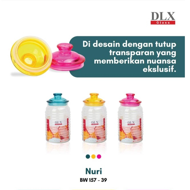 Toples Nuri ( 6 PCS) | Toples / Tempat / Wadah Penyimpanan Makanan Kaca DLX