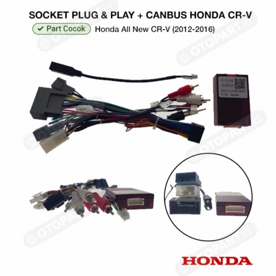 Soket Head Unit Android CRV + CANBUS CRV 2012-2015