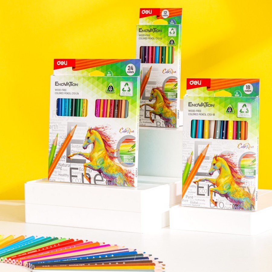 

Deli | Pensil Warna (Color Pencil) Enovation | 12 & 24 Warna | C113