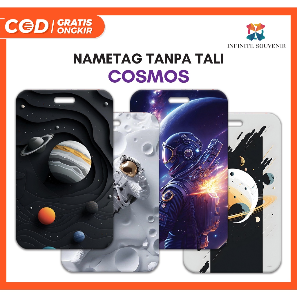 

(N009) Nametag COSMOS Universe Spaceman Tanpa Tali / Card Holder Space Ufo / ID Card Astronauts / Astonot / Tempat Kartu