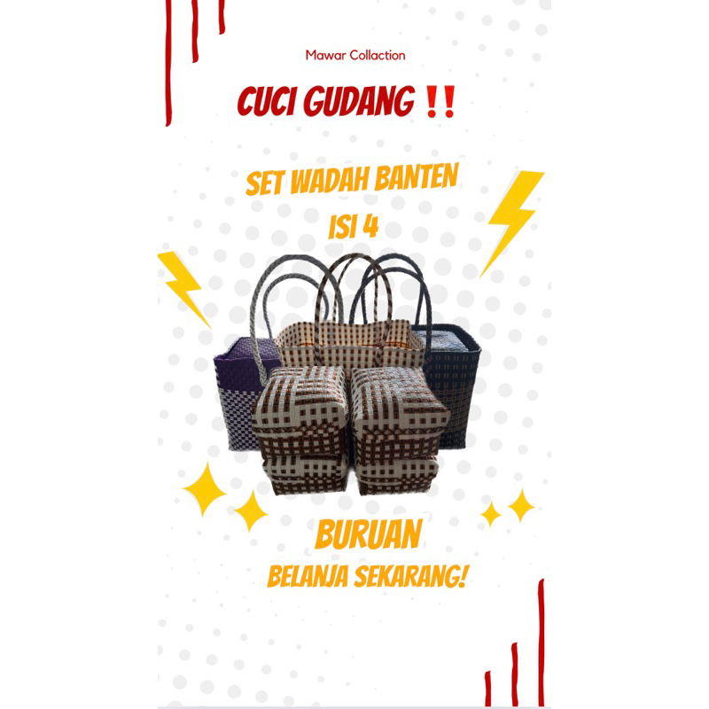 SET KEBEN BALI/ CANANG SARI / TAS ANYAMAN SET ISI 4 DAN 2 WADAH SODAN BAHAN JALI PREMIUM