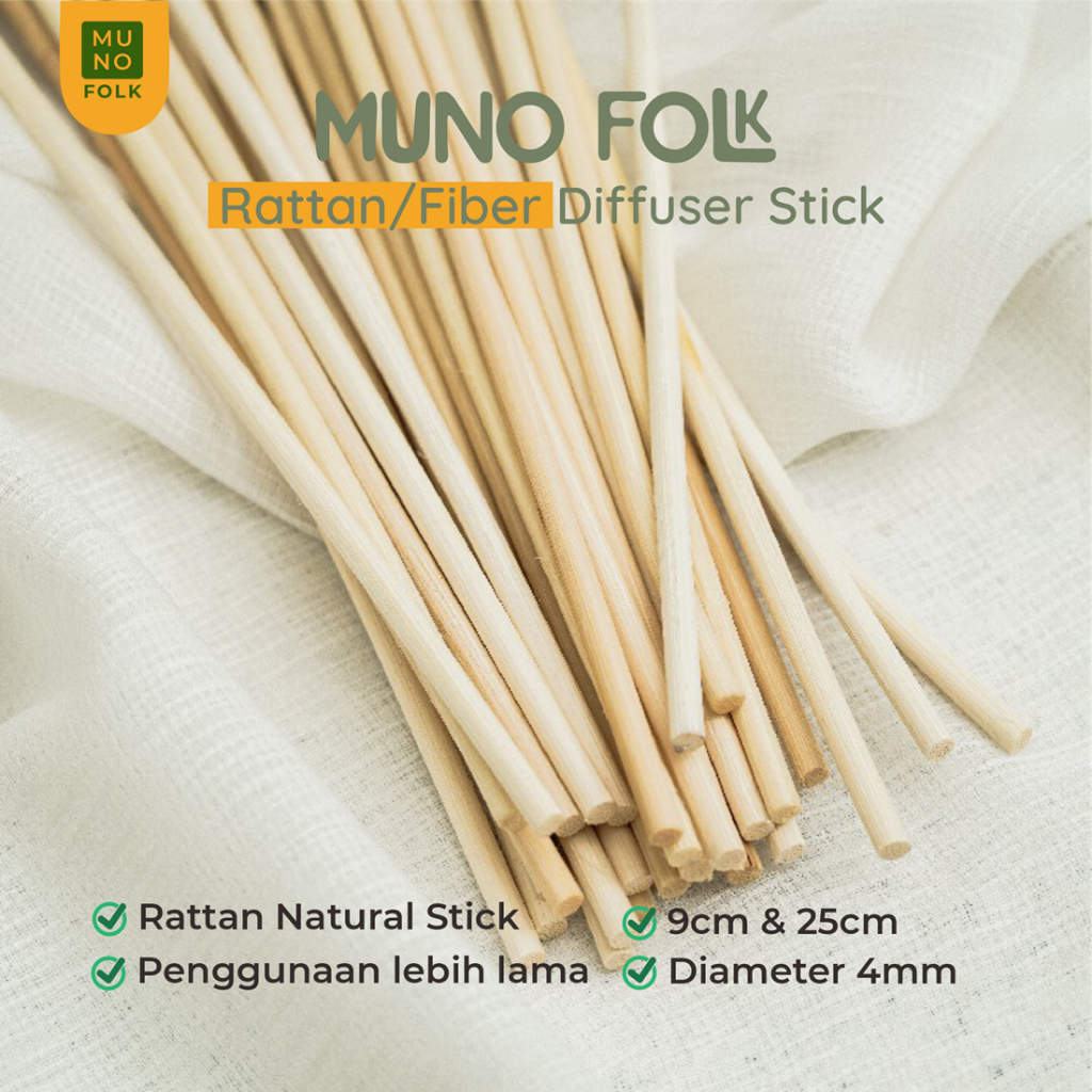 Muno Folk - Rotan - Fiber Stick Diffuser | diameter 4mm dan 3mm | Reed | Rattan