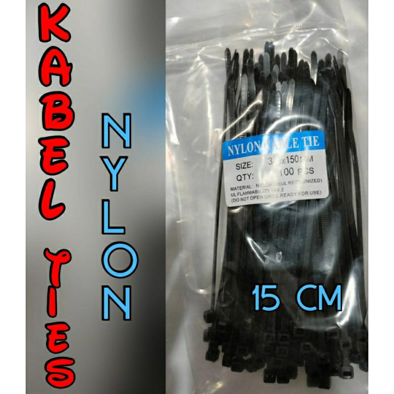 

Cable Ties Nilon Pengikat Kabel panjang 15cm tebal 3.6mm isi 100pcs