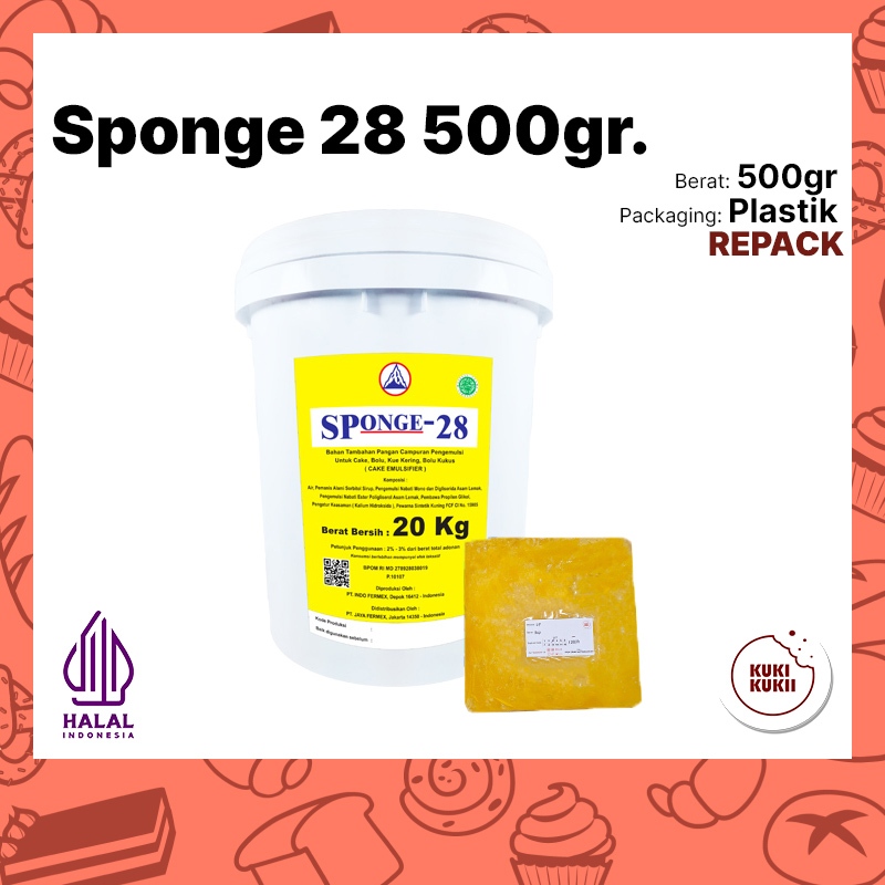 

Sponge 28 Pelembut Kue REPACK 500gr | SP 28 Cake Emulsifier Pengembang Kue 500 gr