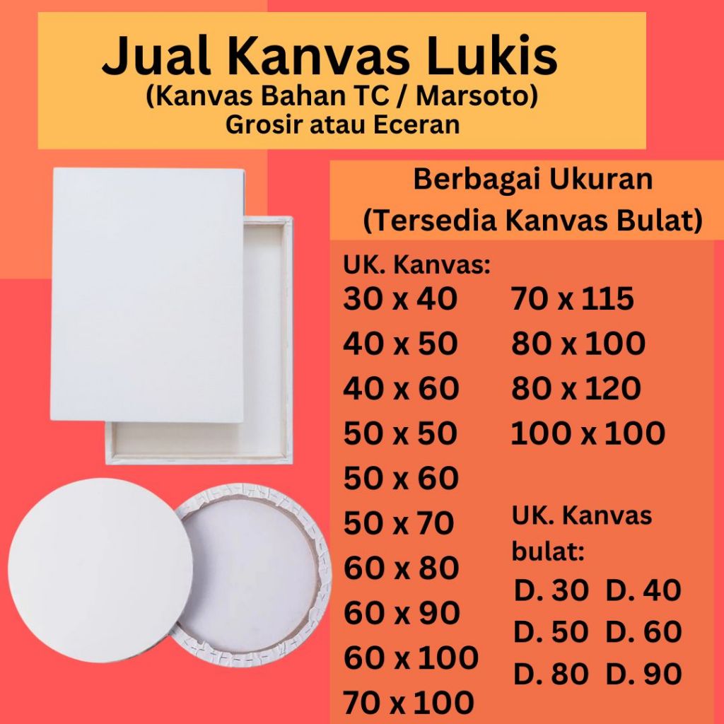 

Jual Kanvas Premium ( Bahan TC dan MARSOTO)