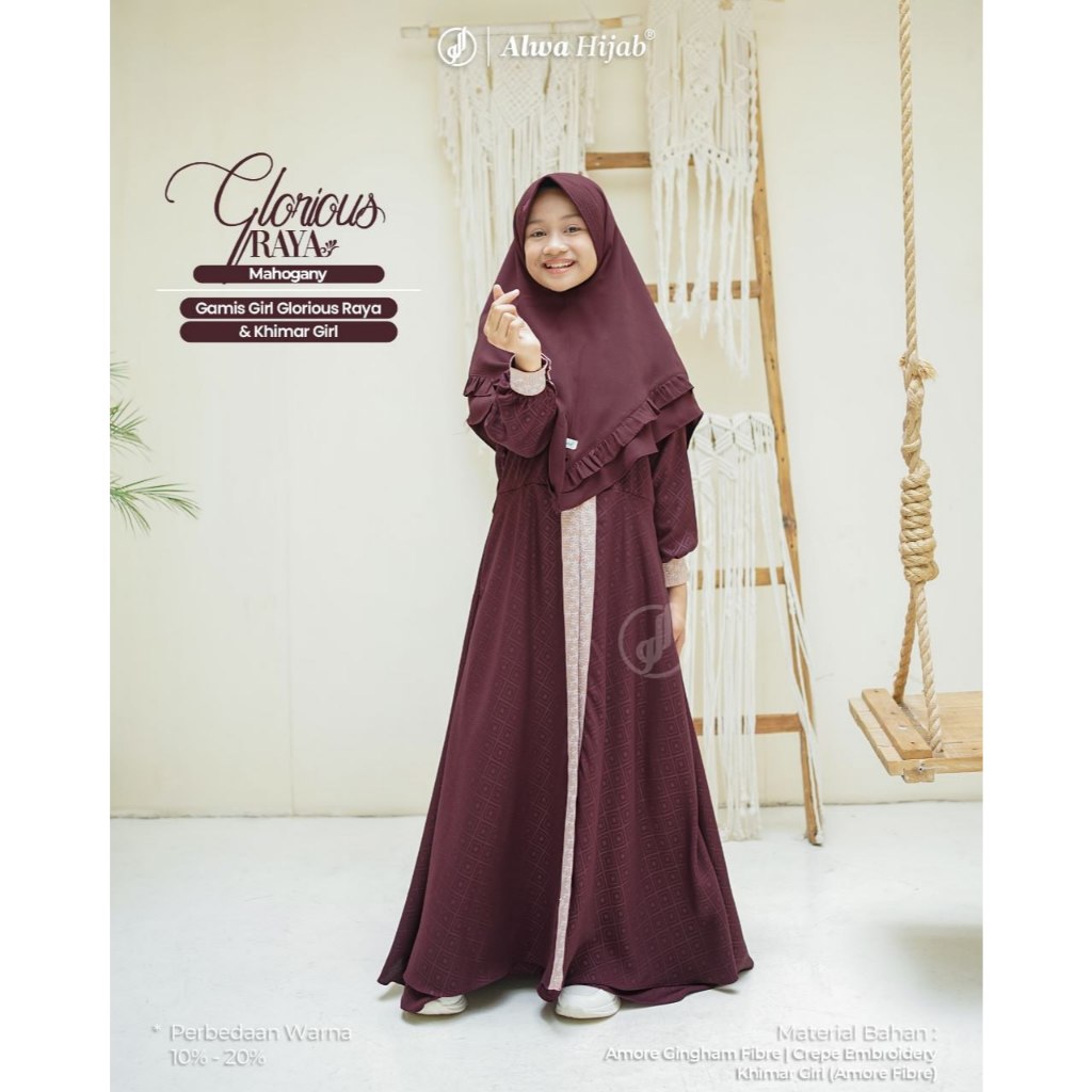 ALWA HIJAB GLORIOUS GAMIS GIRL SET SALE