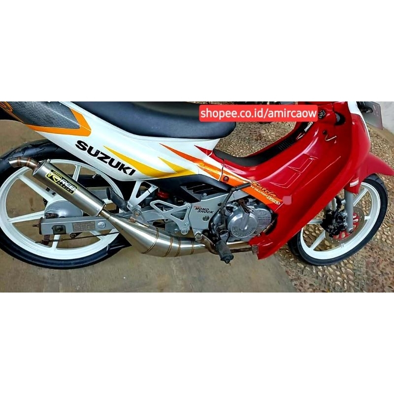 Knalpot Satria 2tak full Stainless copy Rcb