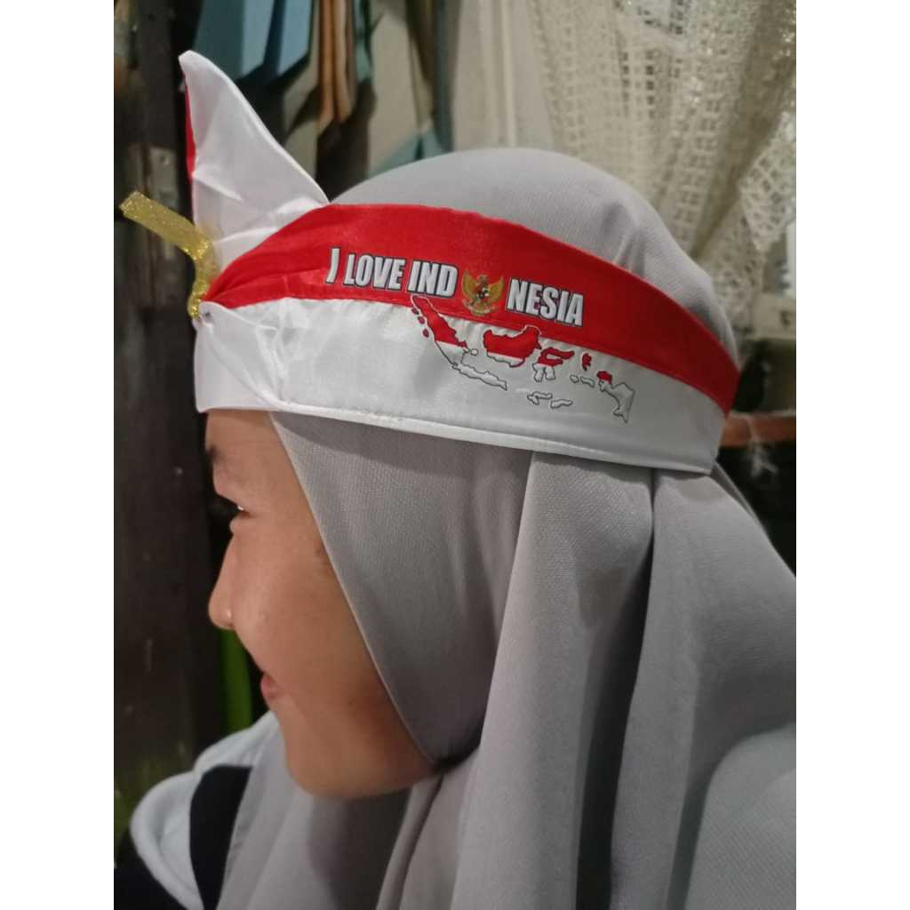 iket kepala dirgahayu sablon dtf/iket kepala/iket merah putih/iket kepala termurah/bando merah putih